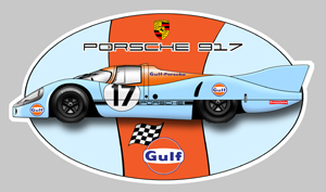 Sticker GULF PORSCHE : Couleur Course