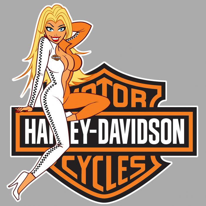 Sticker Harley Davidson Pinup