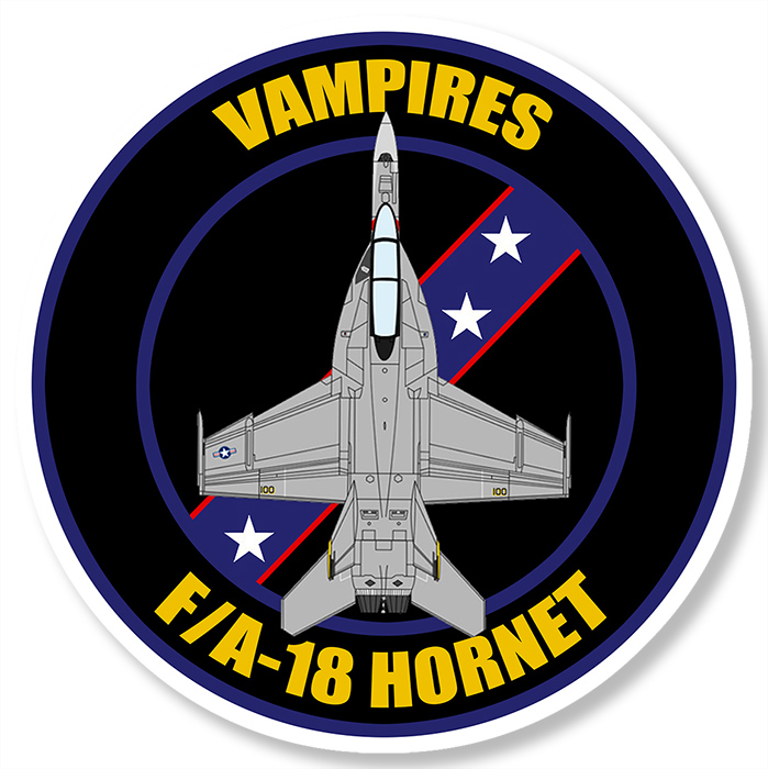 Sticker F18 HORNET VAMPIRES : Couleur Course