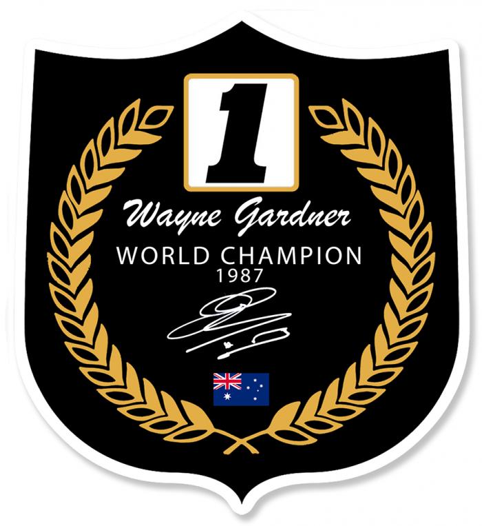 Sticker WAYNE GARDNER WORLD CHAMPION : Couleur Course